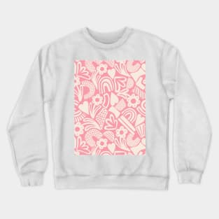 Tween spirit abstract flowers and rainbows in pink Crewneck Sweatshirt